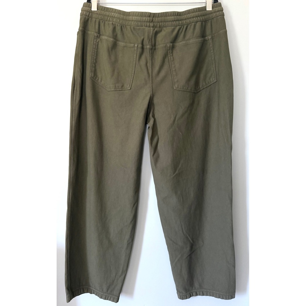 Athleta Farallon Cropped Relaxed Straight Leg Pull-On Pants Olive Green Size XL - Picture 6 of 8